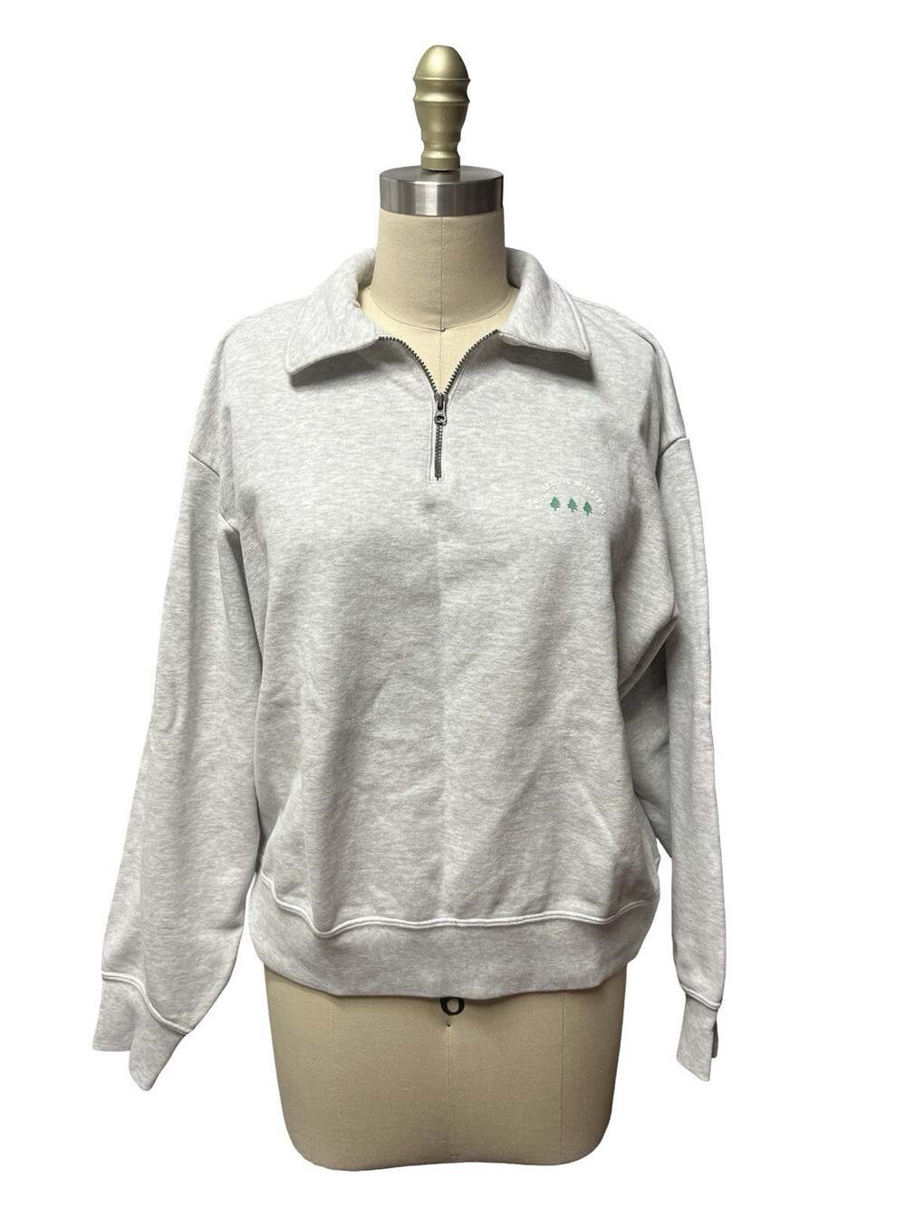 UNIQLO We Are the Monsters Labubu POP MART 1/4 zip Gray Sweatshirt Popmart Sz L